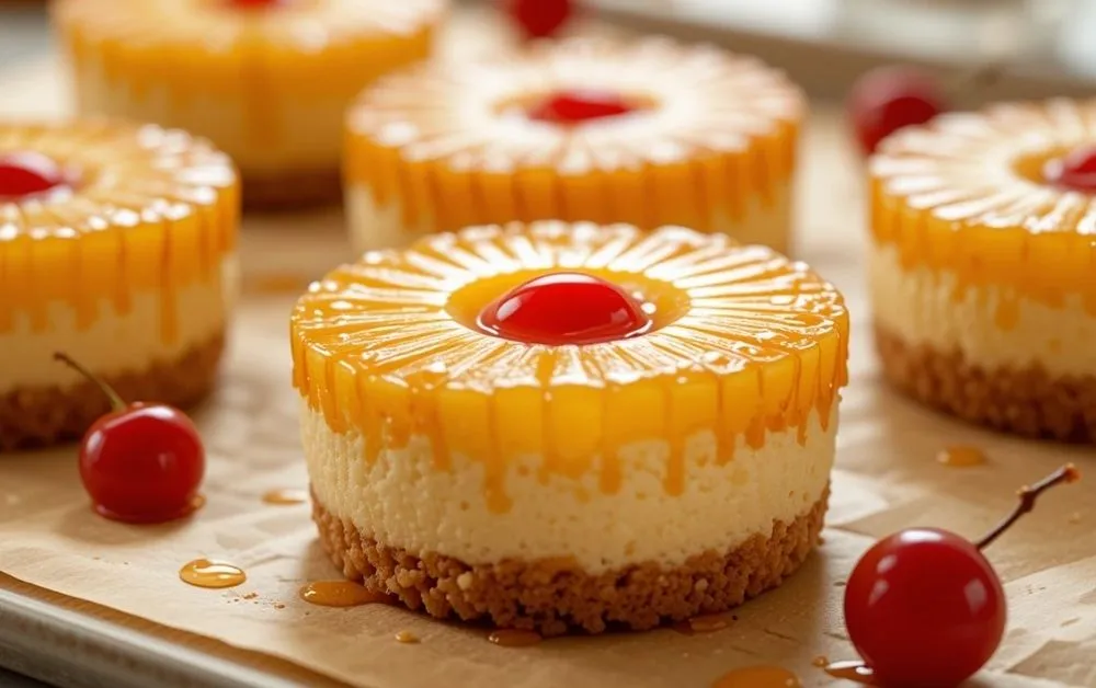 Pineapple Upside-Down Cheesecakes