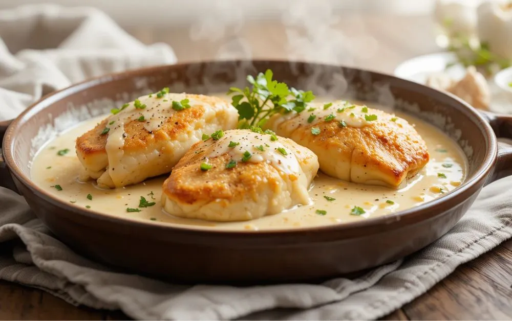 chicken in white sauce