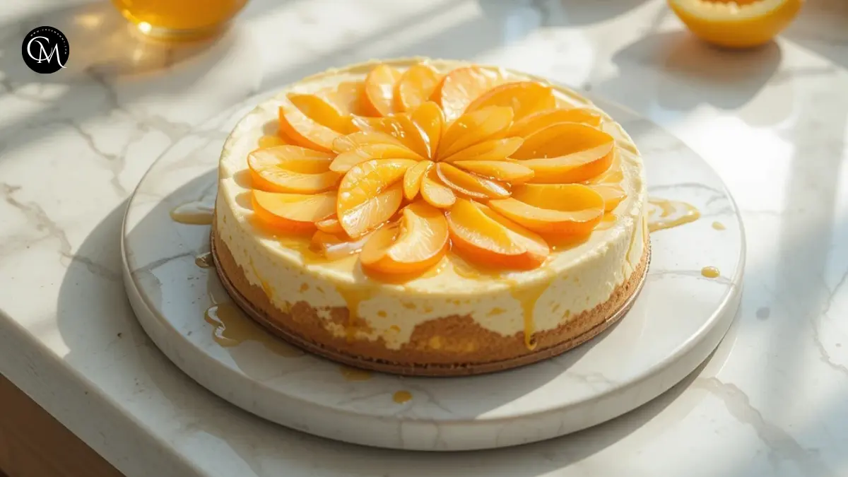 No Bake Peach Cheesecake