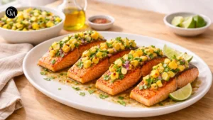 salmon with mango sauce