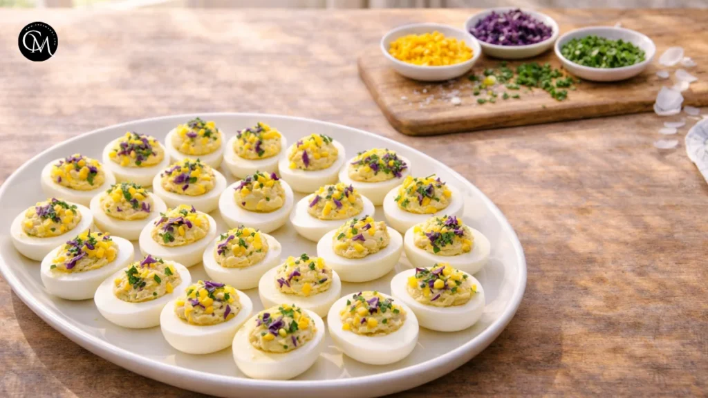 Mardi Gras Deviled Eggs