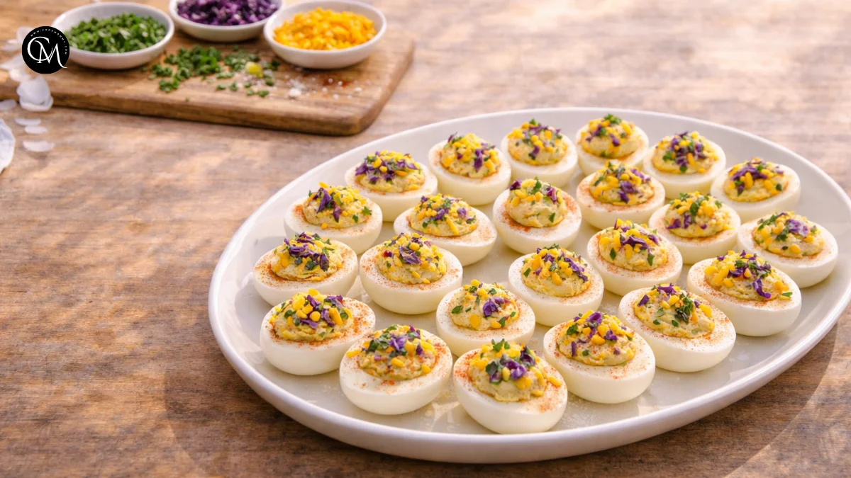 Mardi Gras Deviled Eggs