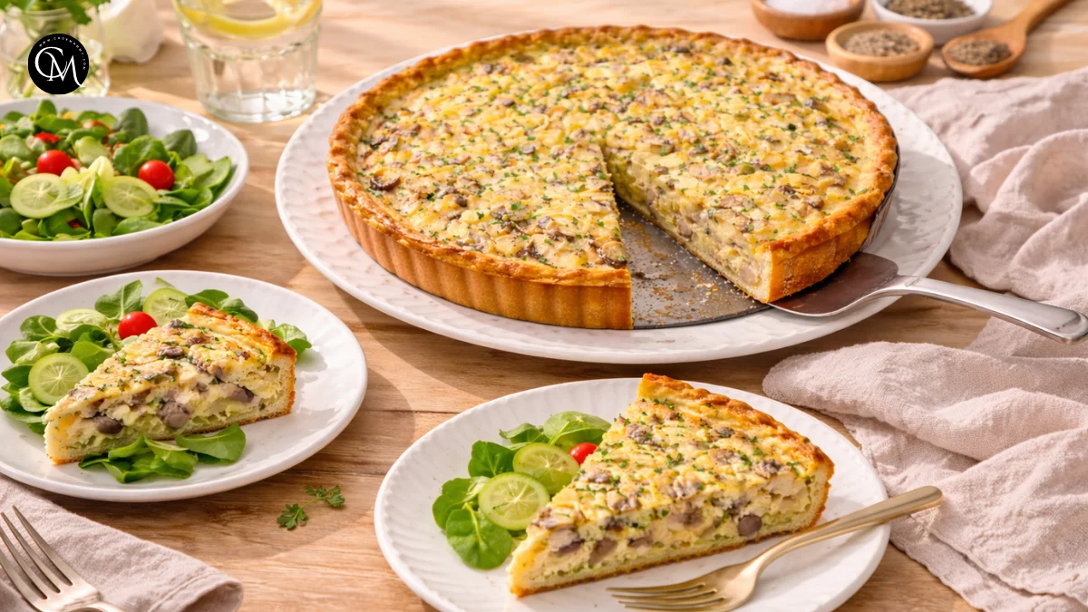 Potato mushroom quiche