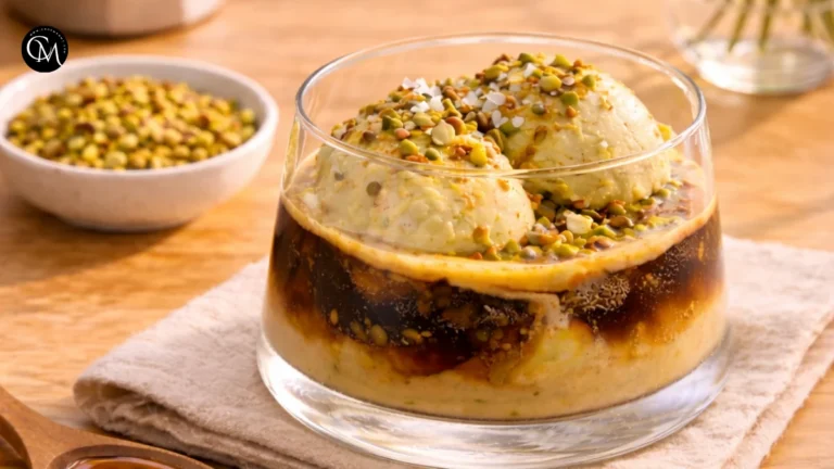 homemade affogato pistachio