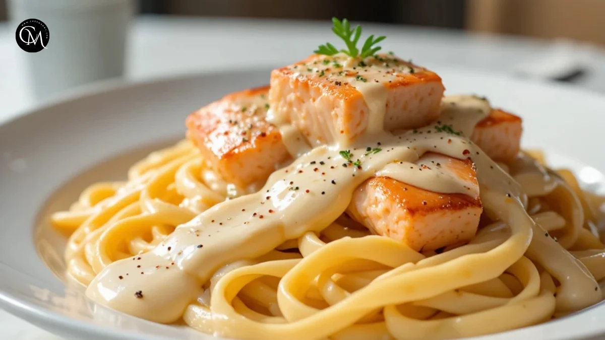 salmon alfredo pasta