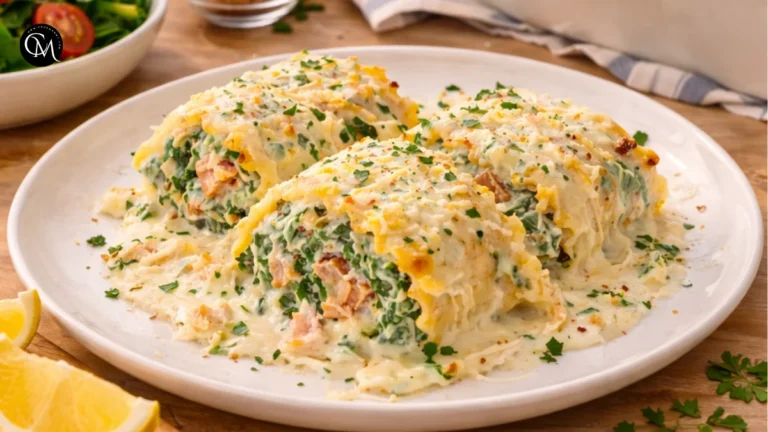 salmon spinach lasagna rolls