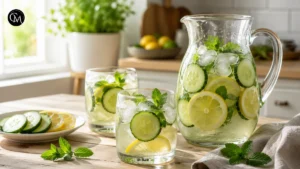Cucumber lemon mint water