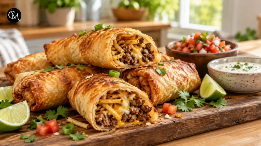 Baked Beef Tortilla Rolls