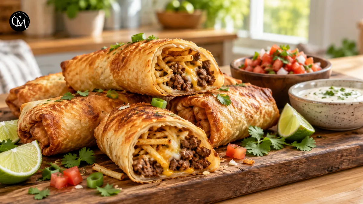 Baked Beef Tortilla Rolls