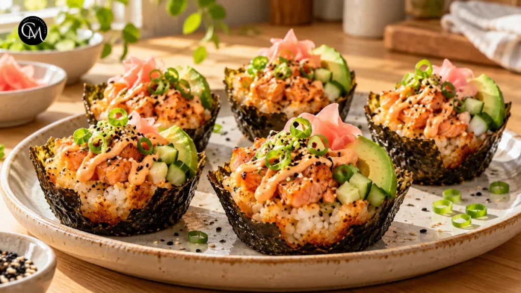 salmon sushi cups